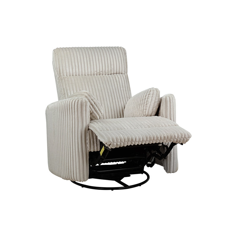 Fauteuil inclinable et pivotant, velours côtelé ivoire, Ivory Corduroy