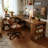 Nut-brown Rectangular Solid Wood desk-1172468280