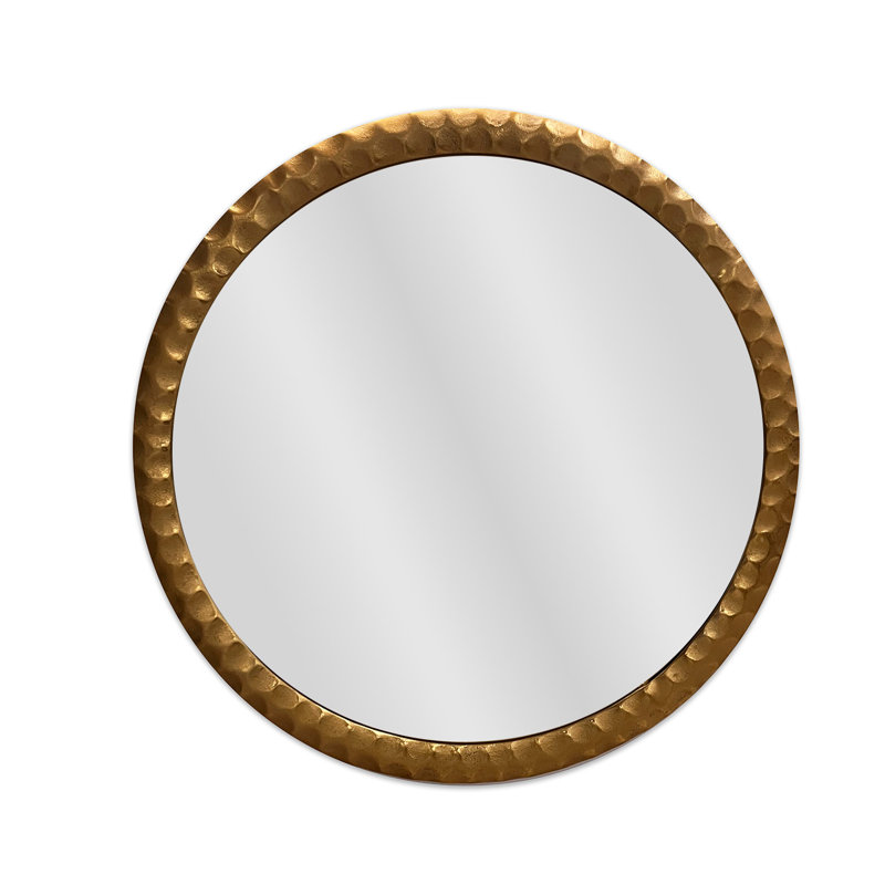 Cadre de miroir rond Selene, Doré