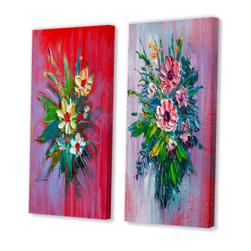 " Daisies Flowers Garden " 2 - Pieces, Wrapped Canvas, 20" H x 24" W x 1" D