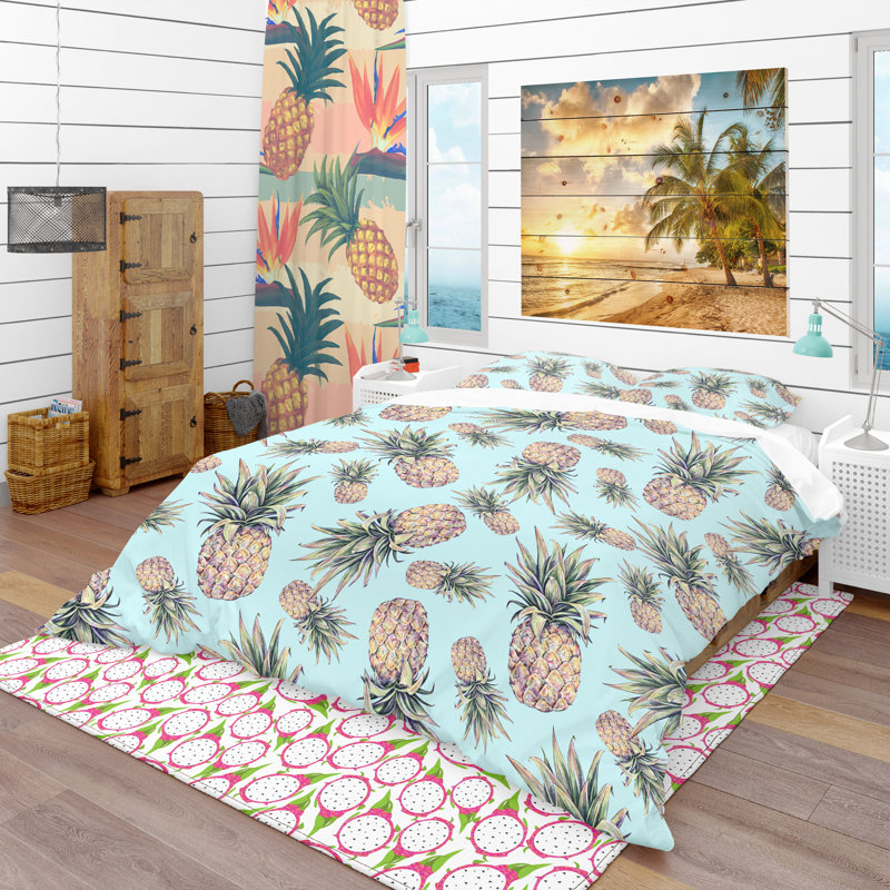 Ensemble de housse de couette tropical, Housse de couette très grand + 2 taies décoratives