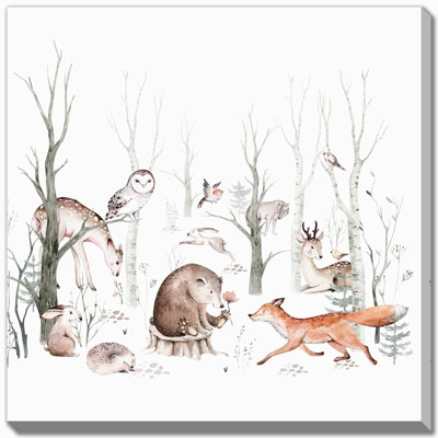 Art mural sur toile animaux des bois