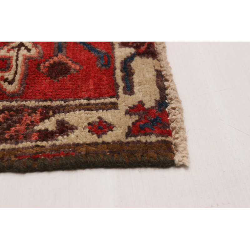 Tapis rouge Sarabi fait à la main de conception unique 3 pi 3 po x 10 pi 3 po