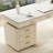 Gray White Rock Slab Three Drawers Computer Desk-712666512