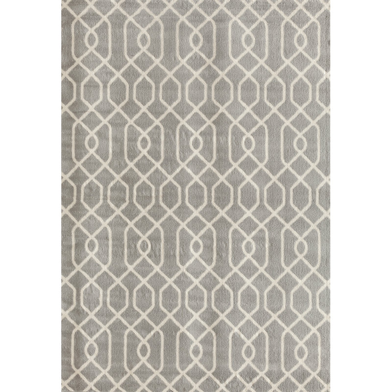 Tapis argenté / crème Pullins, Rectangle 5 pi x 7 pi