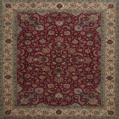Tapis gris/rouge/beige traditionnel