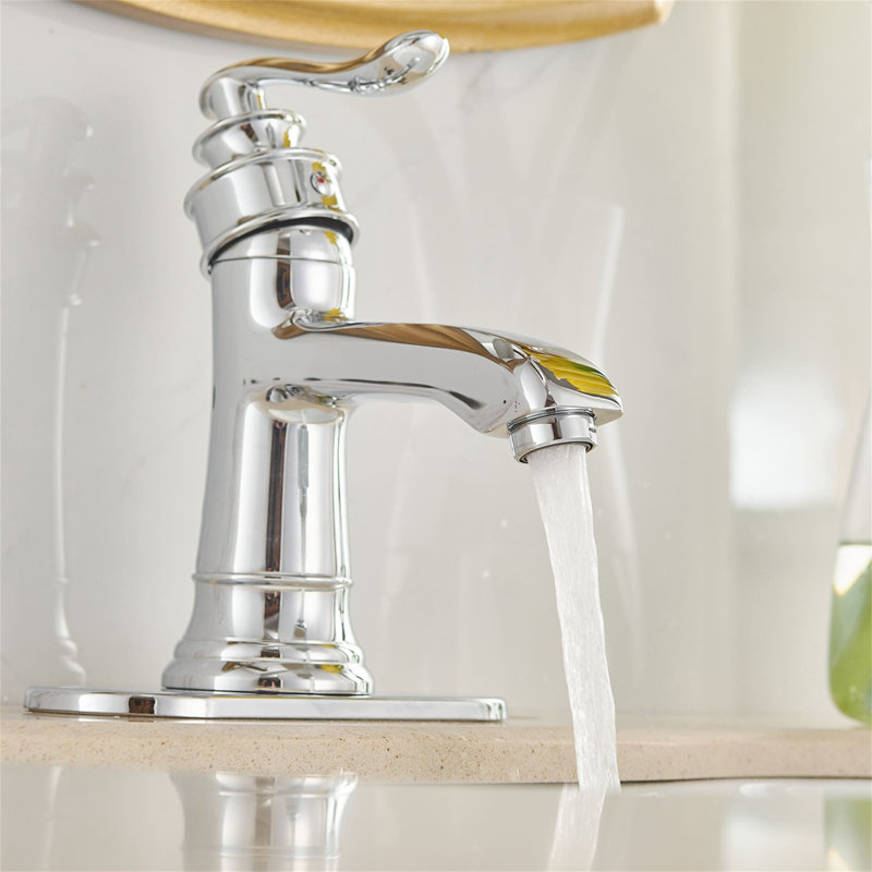 Single-Hole Single-handle Bathroom Faucet with Drain Assembly, Chrome