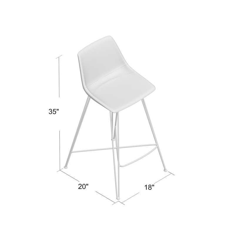 Volya Bar & Counter Stool Faux Leather, Counter Stool (25" Seat Height), Teal