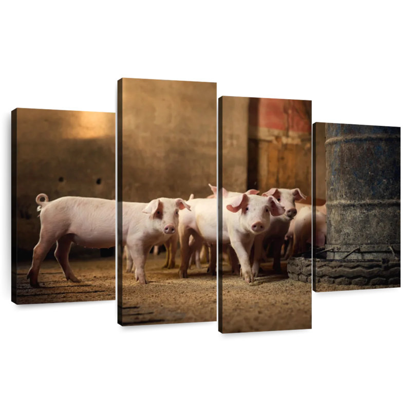 Troupe de porcelets Brampt, H 48 po x l 75 po