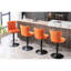 Velours orange de 2, siège réglable en hauteur de 25 à 33 po, dossier, base stable de 17,7 po pour la maison et l'îlot de cuisine - hauteur, base de 17,7 po, dossier confortable, îlot de pub, 2 pièces-953884981-953884991