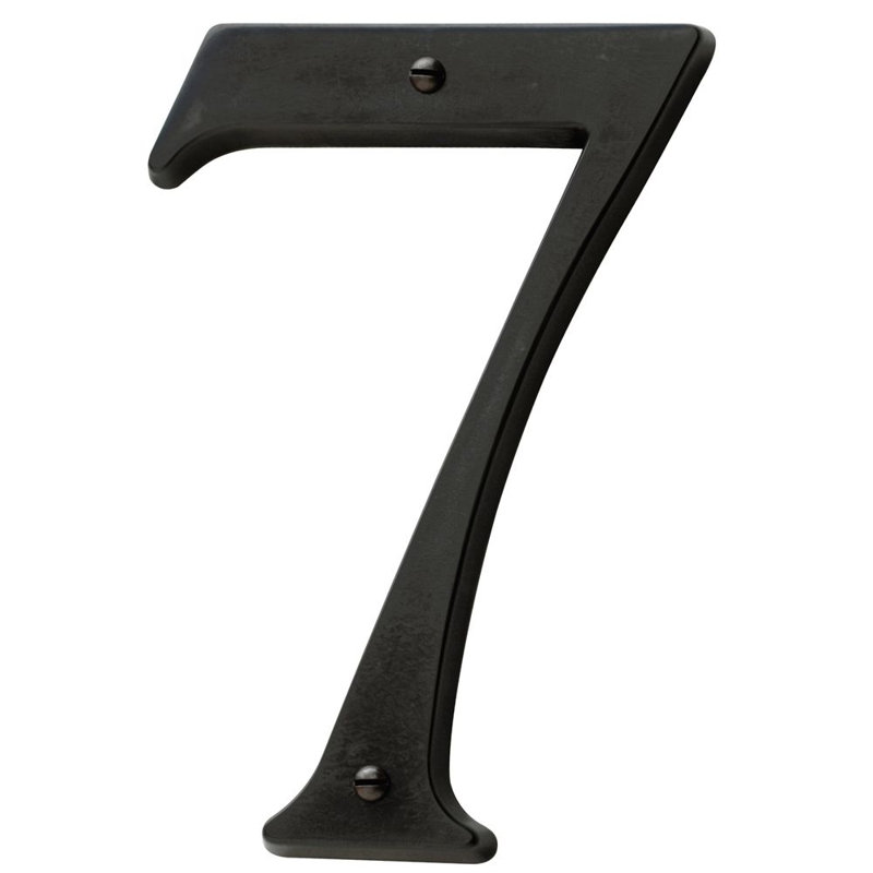 4.75" H Brass House Number, 7, Bronze Black