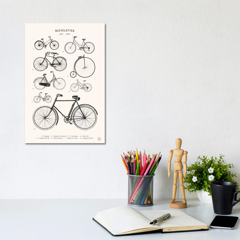 Bicyclettes, H 12 po x l 8 po x P 0,75 po