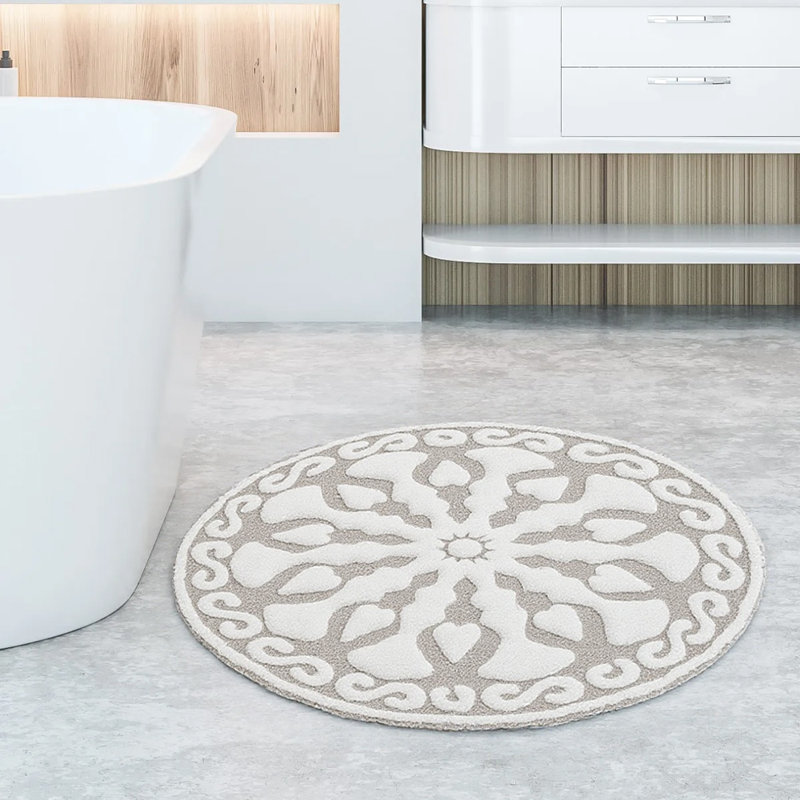 Indian Round Plush Bath Rug