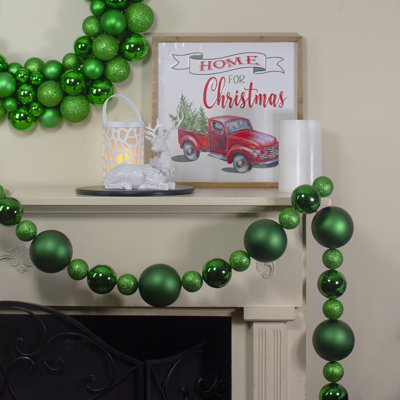6' Shatterproof Ball 3-Finish Christmas Garland