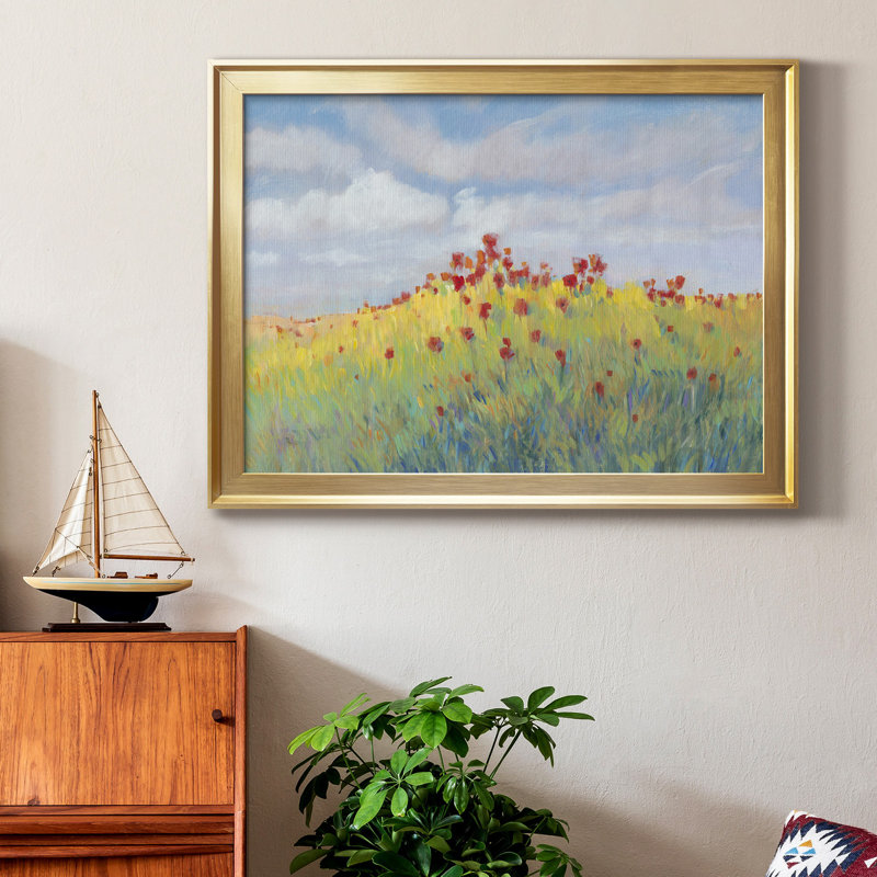 Summer Breeze Meadow II - peinture encadrée, Doré, H 26,5 po x l 36,5 po x P 1 po, Pas de tapis