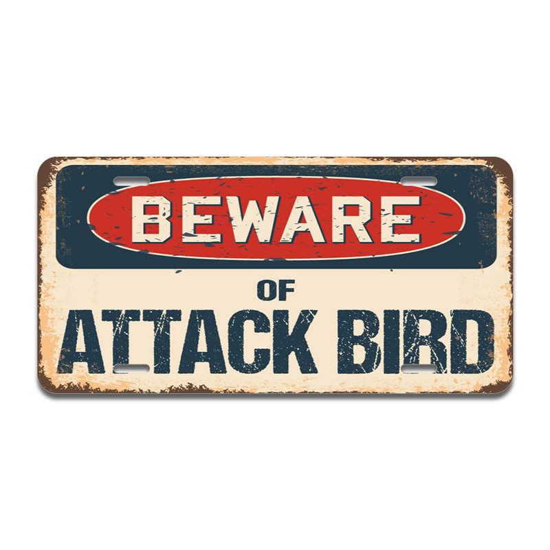 Cadre en aluminium «Beware of Attack Bird»