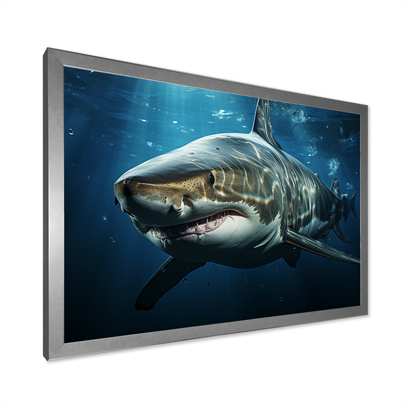 " Oceans Blue Ghost Shark Photography ", Silver Single Picture Framed, 24" H x 32" W x 1" D