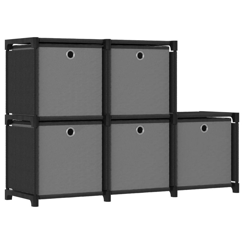 Horance 103cm W Metal Shelving Unit, Black
