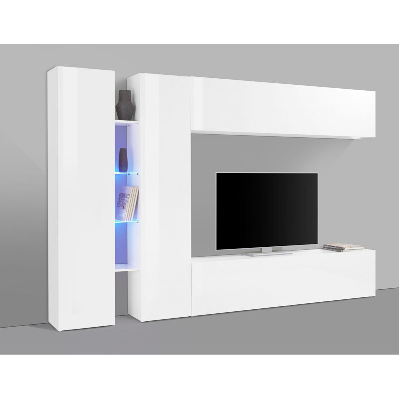 Maruska Unfinished Floating Entertainment Centre for TVs up to 70", White Glossy