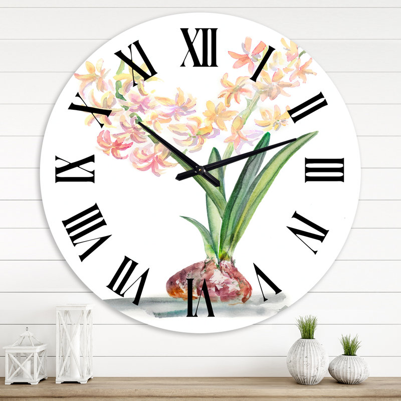 Blacoming Hyacinth In Spring - Horloge murale traditionnelle, Grand