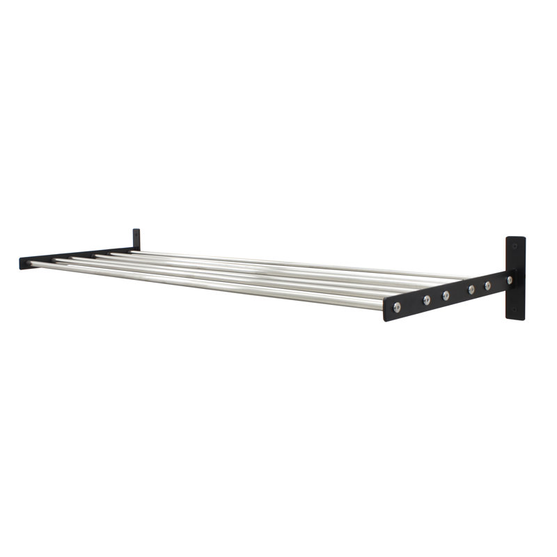 Silver Wall-Mounted Horizontal Wine Display Rack, 9 Bottle Capacity
