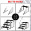 Escalier portatif pour véhicule récréatif et spa avec rampe - Marches extérieures robustes pour roulottes de voyage, camping-car, spa, porche, capacité de 440 lb, installation facile