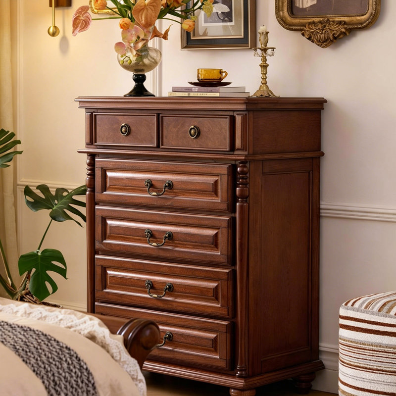 Rustic Solid Wood 6 Drawer Chest