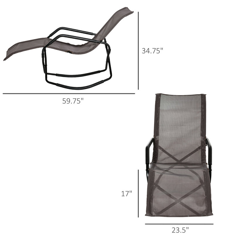 Chaise longue brune à bascule - Chaise de bronzage et utilisation à l'extérieur