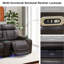 Causeuse inclinable électrique en similicuir brun foncé