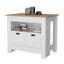 Îlot de cuisine Theba, 2 portes Whit, 3 tablettes-1262693246