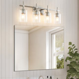 Aviara Dimmable Bathroom Vanity Light Modern Wall Sconce Clear Glass Shade