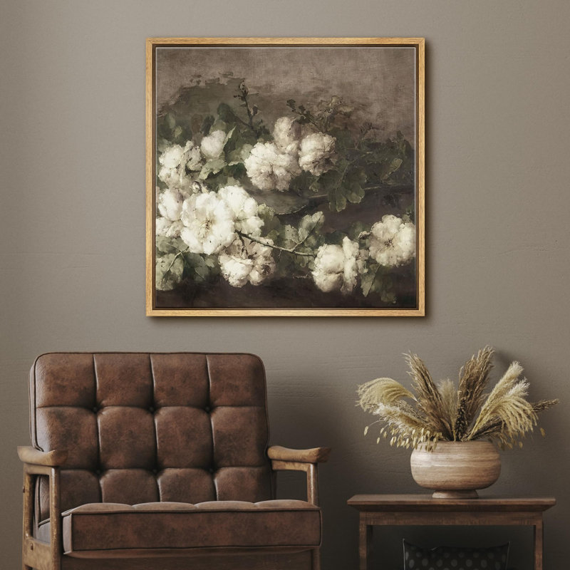 «Vintage White Roses Timeless Floral Elegance Nature Wilderness», illustrations rustiques zen encadrées sur toile