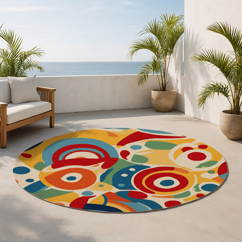 Tapis intérieur et extérieur Bouncy Spark, Rond 5 pi