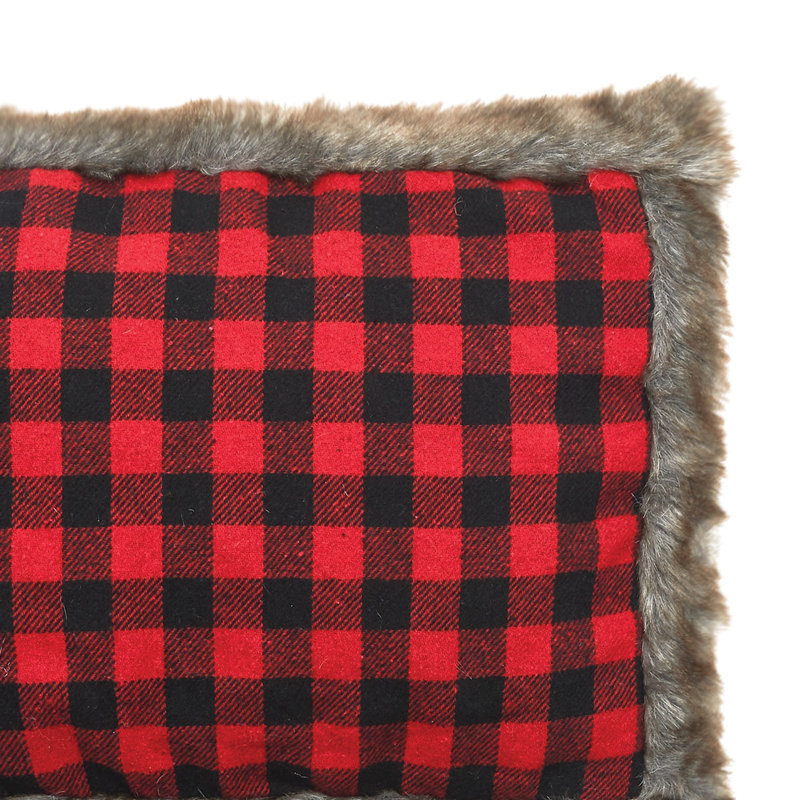 Red and Black Buffalo Check Christmas Throw Pillow Set