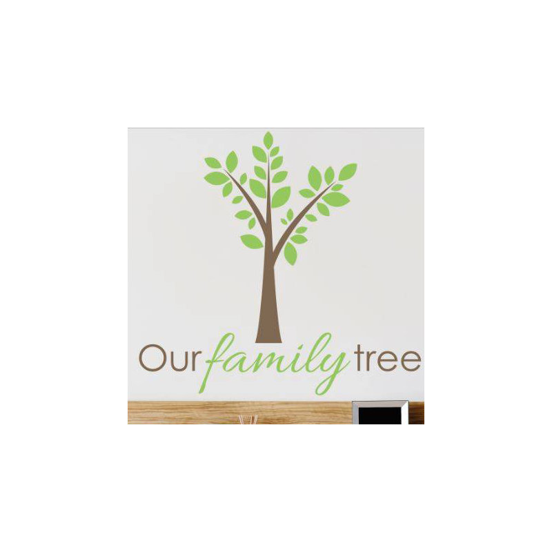 Décalcomanie murale arbre familial, H 20 po x l 20 po x P 0,16 po, Vert / Brun