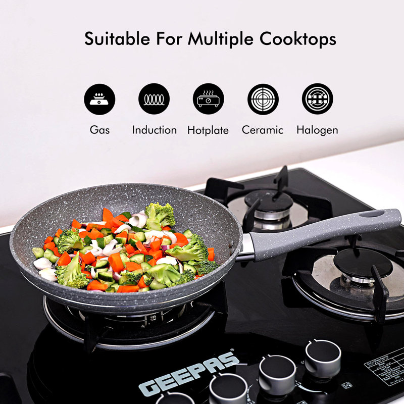 Aluminum Non-Stick Frying Pan, Grey, 28 cm