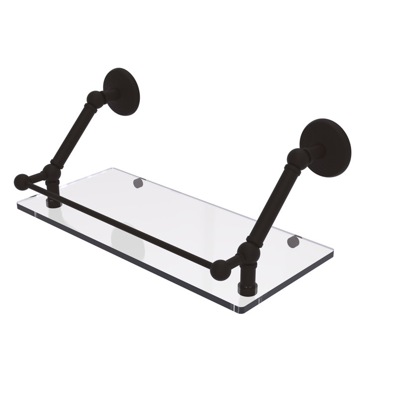 Tablette flottante avec barre de galerie Marchmont, Bronze huilé, H 8 po x l 18 po x P 8,6 po