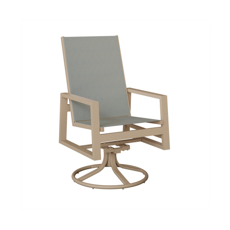 Chaise berçante berçante à haut dossier berçant Vida Berlin Gardens, Ardoise Nova, Aluminium moucheté Sahara