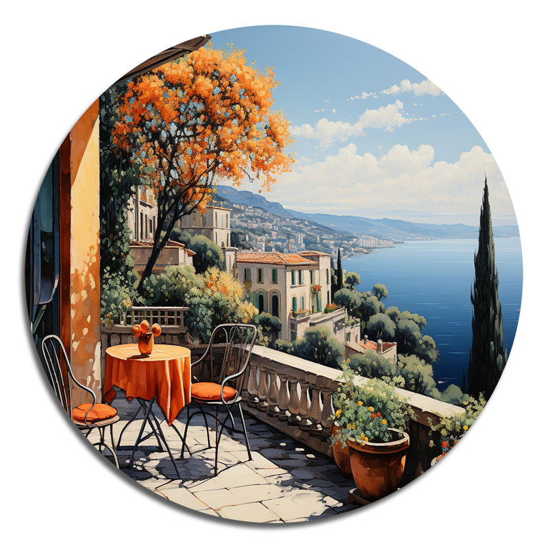 Soucie - Paysages d'art rond en métal, H 23 po x l 23 po