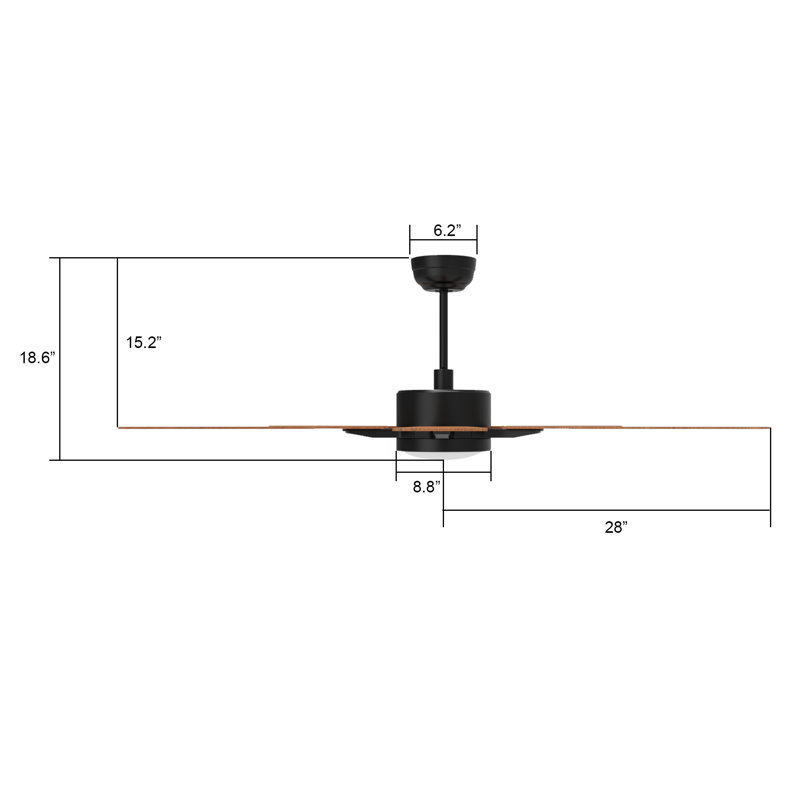 Marshalltown 56'' Smart Ceiling Fan With Wall Control, Light Kit Included,Works With Google Assistant And Amazon Alexa,Siri Shortcut.