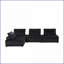 Canapé modulaire moderne en velours noir 4 places capitonné 4 places | Noir | Velours | Sans accoudoirs