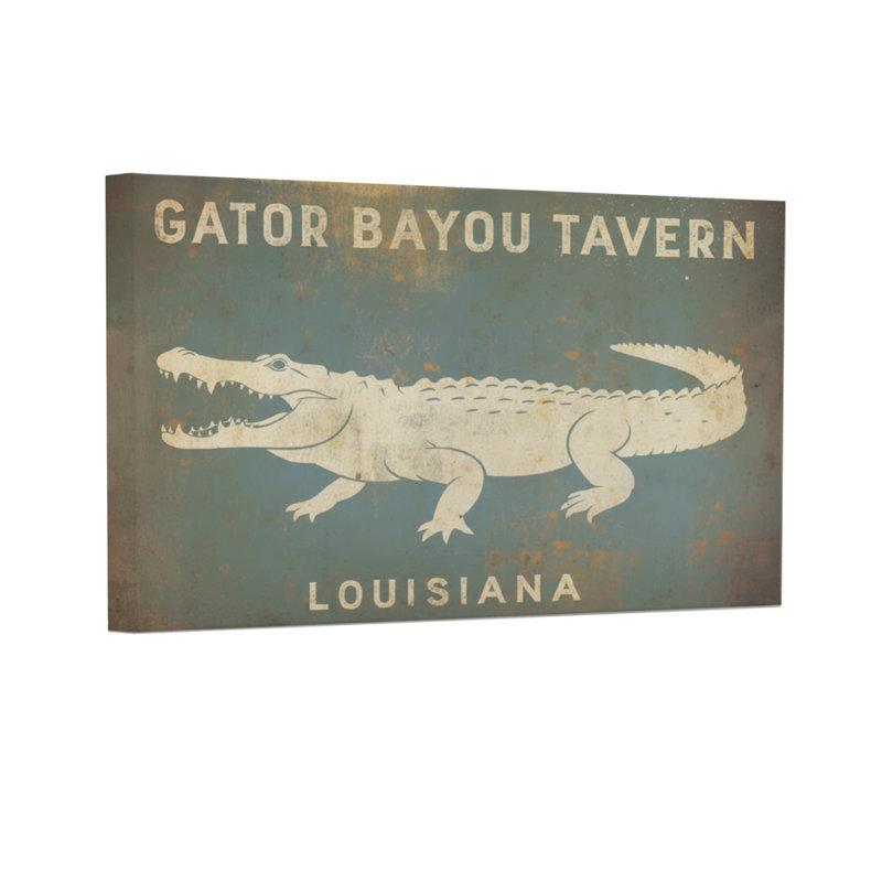 Animaux, gator, Bayou, taverne, enseigne de la Louisiane, H 24 po x l 36 po
