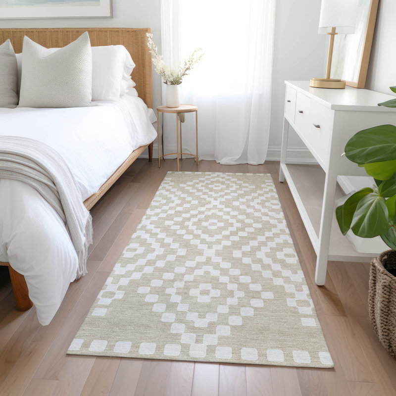 Malek Indoor/Outdoor Area Rug with Non-Slip Backing, Runner 2'3" x 7'6"