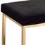 Banc en tissu noir et finition champagne