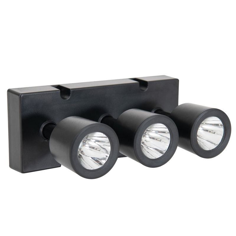 Spot LED orientable Sunjoy noir avec télécommande, plafonnier de 9 W à piles avec fixation magnétique