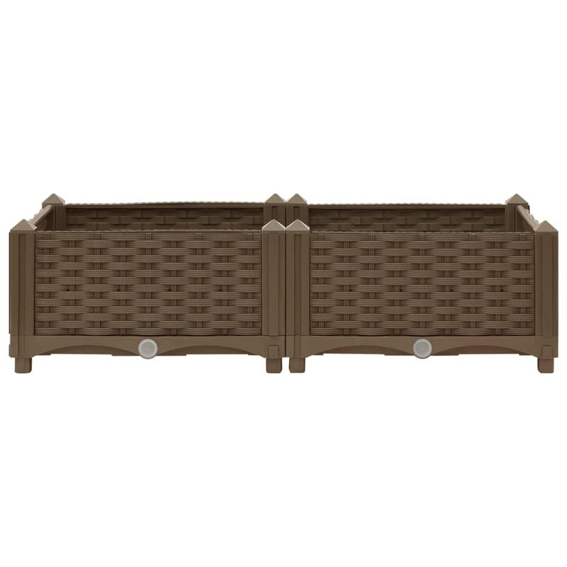 Ronks Planter, 23cm H x 80cm W x 40cm D, Brown