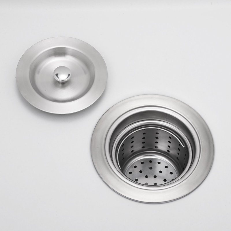 Quartz Undermount Sink - 18" L X 16" W Rust & Modern Design With Strainer And Grid Elegant Comes With Bottom For Style