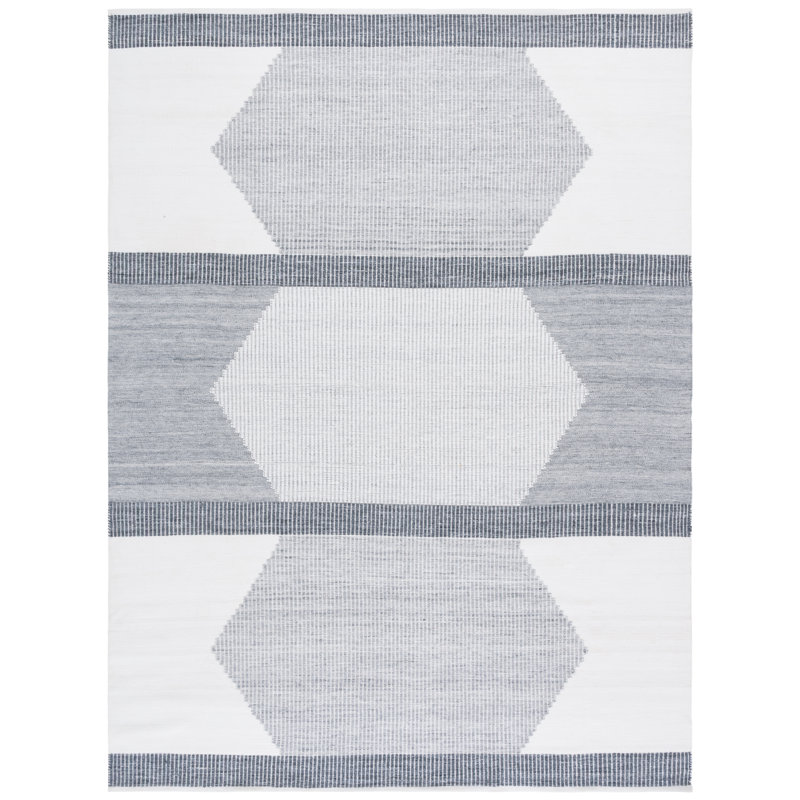 Kilim Hand Woven Recycled P.E.T. Geometric Indoor Rug, Rectangle 8' x 10'