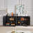Sideboard Storage Cabinet TV Stand With Wave Pattern Buffet Cabinet Wooden Vertical Striped Cabinet For Kitchen/Bedroom/Entryway. Black, 64''W X 15''D X 24''H.