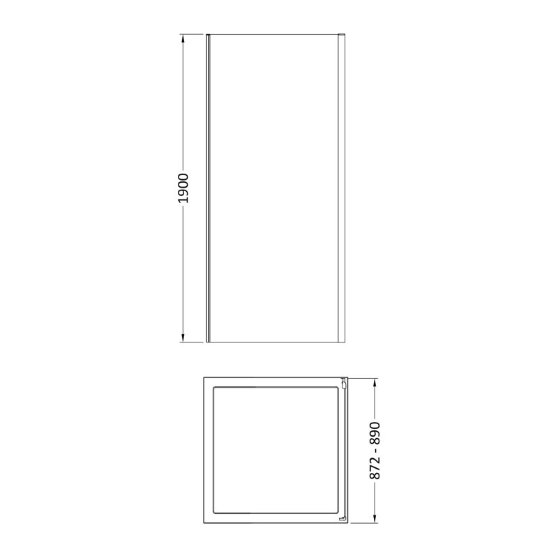 Bayswater 900mm Brushed Pewter Semi-Frameless Side Panel